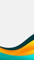 Abstract Background With Orange And Teal Waves vector