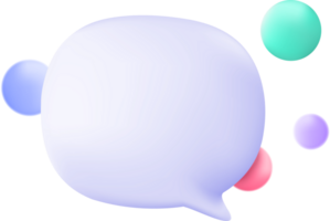 A speech bubble with colorful bubbles around it png