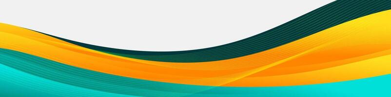 Abstract Background with Curved Lines in Teal, Orange, and Green vector