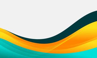 Abstract Wavy Background with Teal, Yellow, and Dark Blue vector