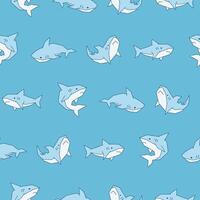 Collection of Shark Seamless Pattern illustration Design vector