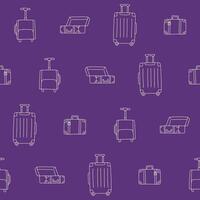 Outline Collection of Suitcase Seamless Pattern illustration for Print, Wallpaper, Decoration. vector