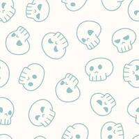 Outline Skull Seamless Pattern illustration for Print, Wallpaper, Decoration. vector