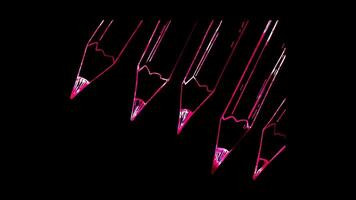 Neon frame effect, Pencil Symbolizes sketching and drafting on black background video