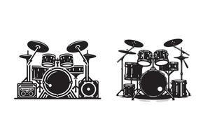 Drum kit set Design Silhouette Illustration vector