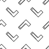 Cartoon doodle square ruler seamless pattern. vector