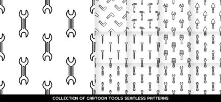 Collection of Cartoon doodle tools seamless pattern, . vector