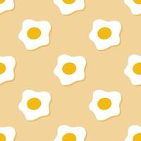Cartoon Fried Egg seamless patterns, . vector