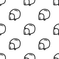 Helmet cartoon doodle seamless pattern, . vector