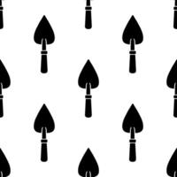 Cartoon doodle silhouette trowel seamless pattern, . vector
