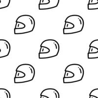 Full face Helmet cartoon doodle seamless pattern, . vector