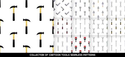 Collection of Cartoon tools seamless pattern, . vector