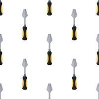 Cartoon cute screwdriver seamless pattern, . vector