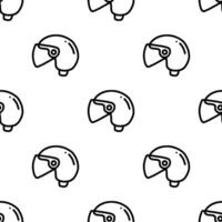 Half face Helmet cartoon doodle seamless pattern, . vector