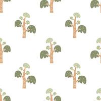 Cartoon modern tree seamless pattern. vector