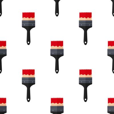 Cartoon paint brush seamless pattern.