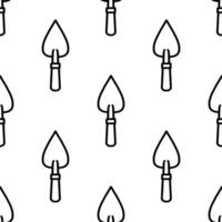 Cartoon doodle trowel seamless pattern, . vector