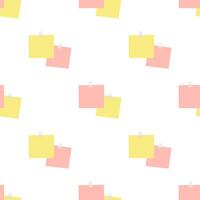 Cartoon sticky note seamless patterns, . vector