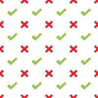 Cartoon Check Mark symbol seamless patterns, . vector