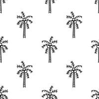 Cartoon doodle coconut tree seamless pattern. vector