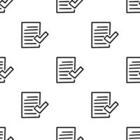 Cartoon doodle Paper and Check Mark seamless patterns, . vector