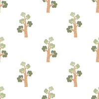 Cartoon cute tree seamless pattern. vector