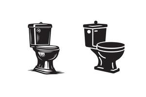 Commode Toilet Silhouette Illustration Design vector