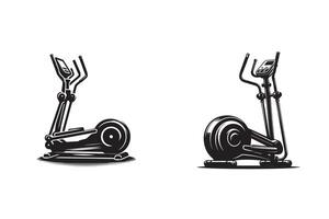 Elliptical Exercise Machine Silhouette Illustration vector