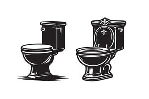Commode Toilet Silhouette Illustration vector