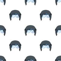 Pilot helmet cartoon silhouette seamless pattern, . vector