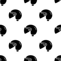 Half face helmet cartoon silhouette seamless pattern, . vector