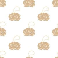 Loofah sponge cartoon seamless pattern, . vector