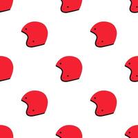 Cute red helmet cartoon seamless pattern, . vector