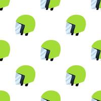 Green Helmet cartoon seamless pattern, . vector