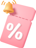 A pink envelope with a bell on it png