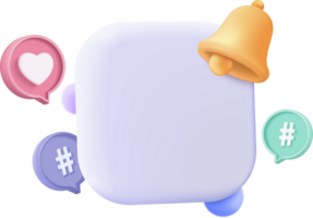 A white square with a bell and a heart png