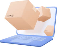A laptop with boxes on it png