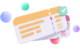 A ticket with a check mark and a check mark png