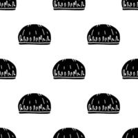 Bath cap silhouette cartoon seamless pattern, . vector