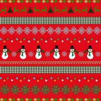 The art of designing a sweaters in a Christmas -shaped -to -the theme that has artificial art with reindeer, snowflakes, Snowman's stars on the red background. vector