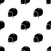 Full face Helmet cartoon silhouette seamless pattern, . vector