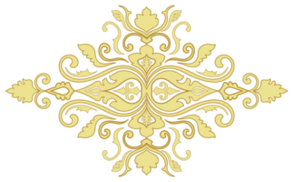 Golden graphic element, abstract vintage pattern fabric pattern components png
