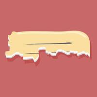 Yellow Torn minipaper Note Icon in Flat Style vector
