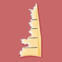 Yellow Torn Paper Note Icon in Flat Style vector
