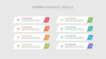 Modern Business Infographic Template Design with 8 Data Points vector