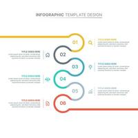 Circle Round Wave Infographic Design Template with Six Options vector