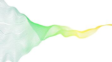 abstract line wave on white background - green and yellow color vector