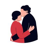 illustration of a couple hugging vector