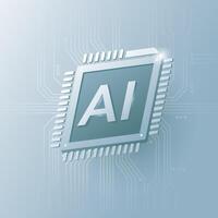 AI chip, technology, Innovation, machine learning, neural network, Artificial Intelligence AI landing page concept. vector