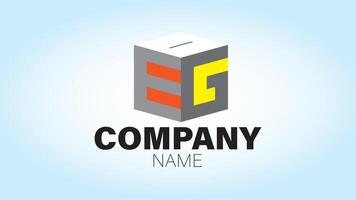 A logo for a company that is made out of a cube vector